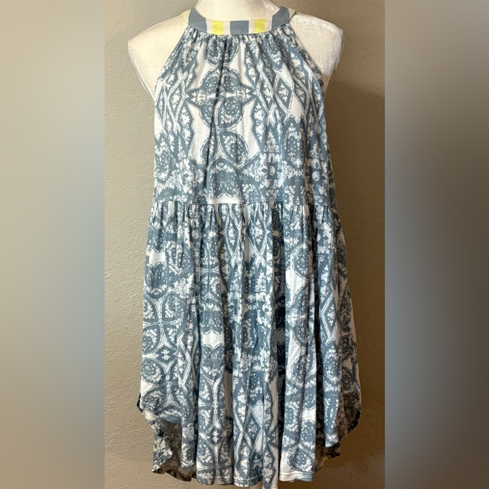 Free People Gray and White Patterned Tank Top